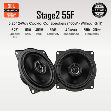 JBL Stage2 55F - 5.25" 2-Way Coaxial Car Speakers 400W - Without Grill